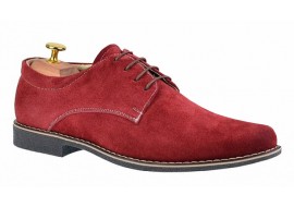 Marimea 44 Pantofi barbati casual din piele naturala intoarsa, visiniu - LPA2VIS